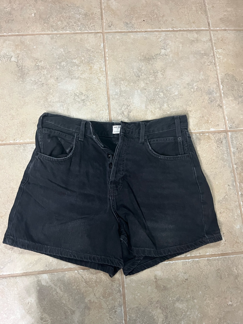 We The Free Black High-Waist Jean Shorts